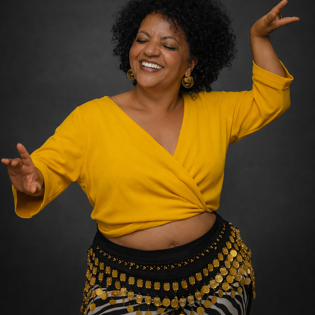 Tanzende Freude in gelb und schwarz